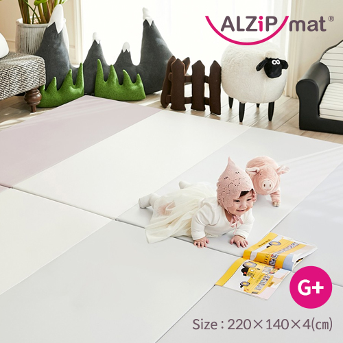 [ALZIP mat] 알집매트 에코 실리온 매트 G플러스 (220x140x4cm)_어반그레이핑크