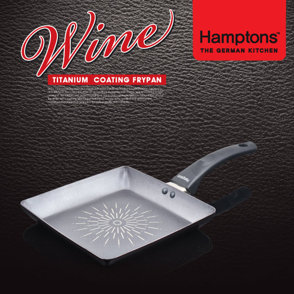 [Hamptons] 햄튼 Wine 티타늄코팅 인덕션 사각팬 22cm